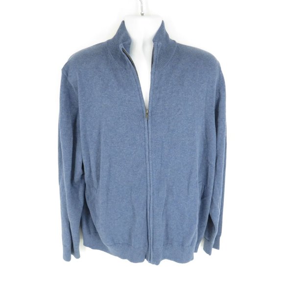 Amazon Essentials Men's Full-Zip Cotton Blue Sweater XL NWT - Picture 3 of 5